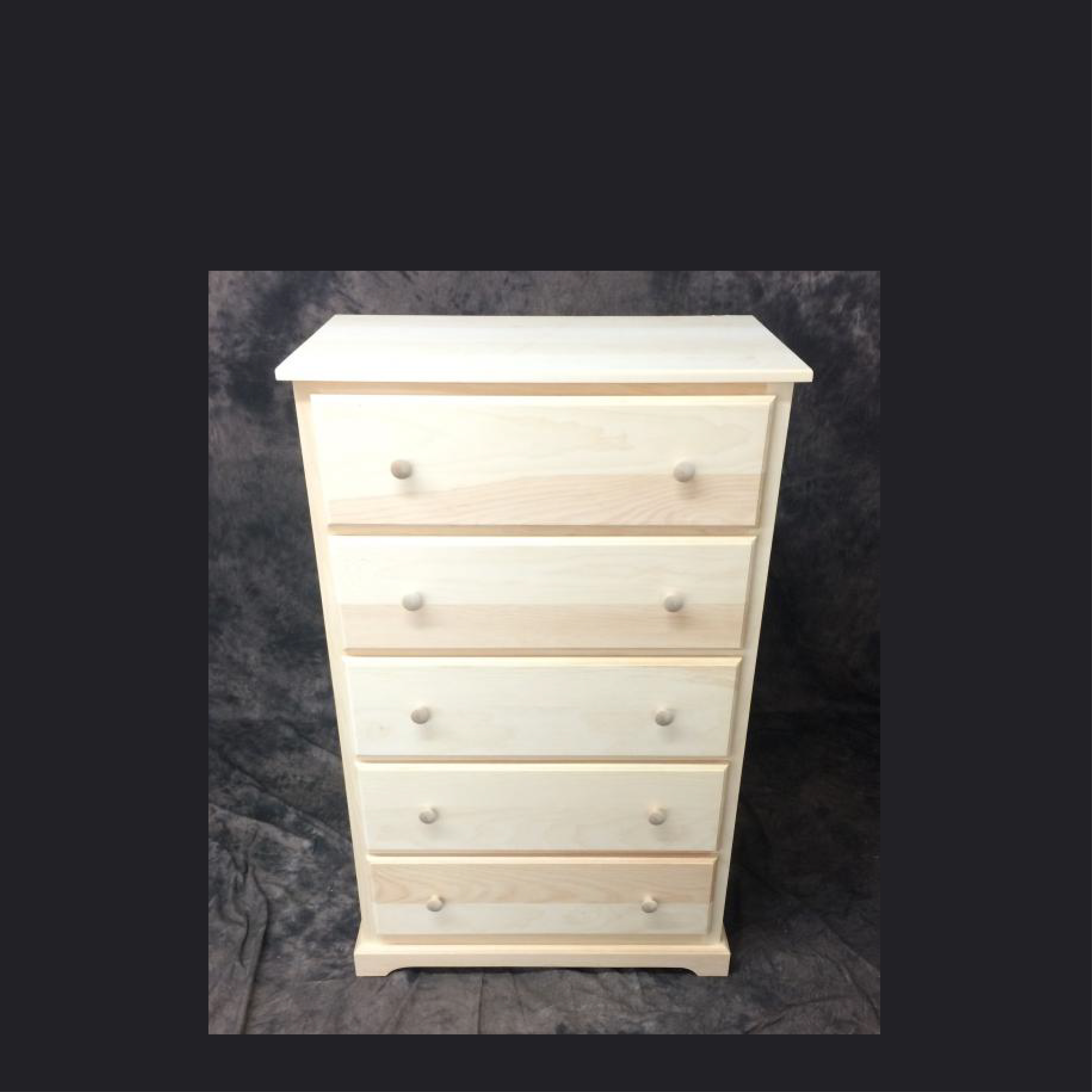 Simple Pine Chest Unfinished Five Drawer Tall Boy Dresser 2
